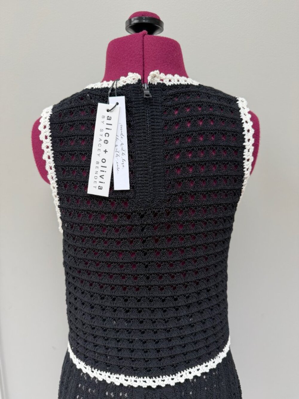 NWT Alice + Olivia "Florrie" Black Crochet Mini Skirt and Top Set - Size XS - Picture 13 of 16